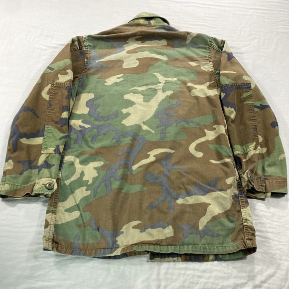 VTG US Army BDU Shirt Jacket Mens Small Woodland Camoflage Combat Field Green * - Picture 2 of 10